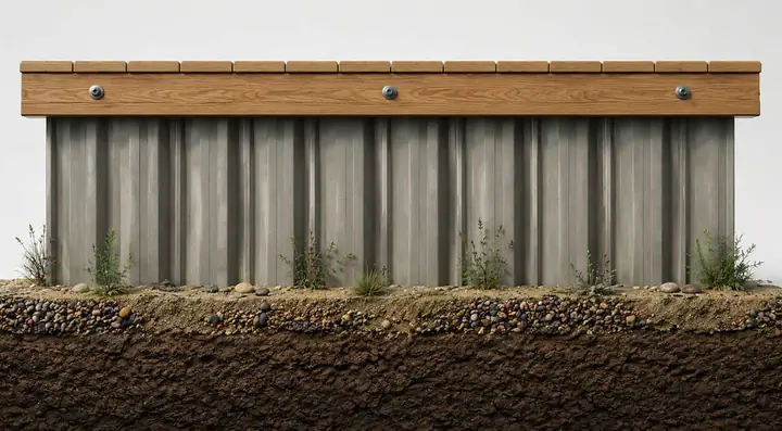 Composite vinyl retaining wall