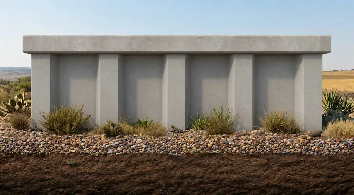 Concrete block retaining wall