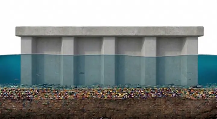 Concrete seawall