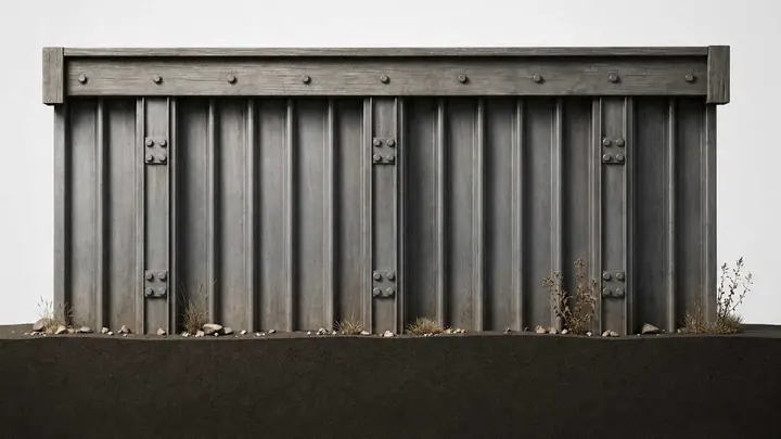 Metal steel retaining wall