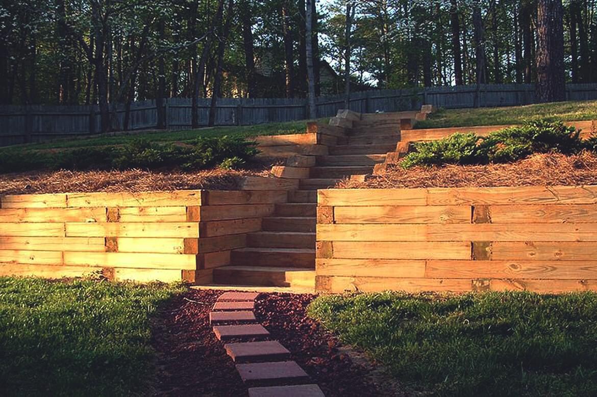 Lake County moraine retaining wall